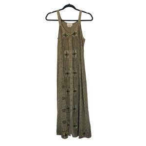 Vintage bohemian boho embroidered maxi dress